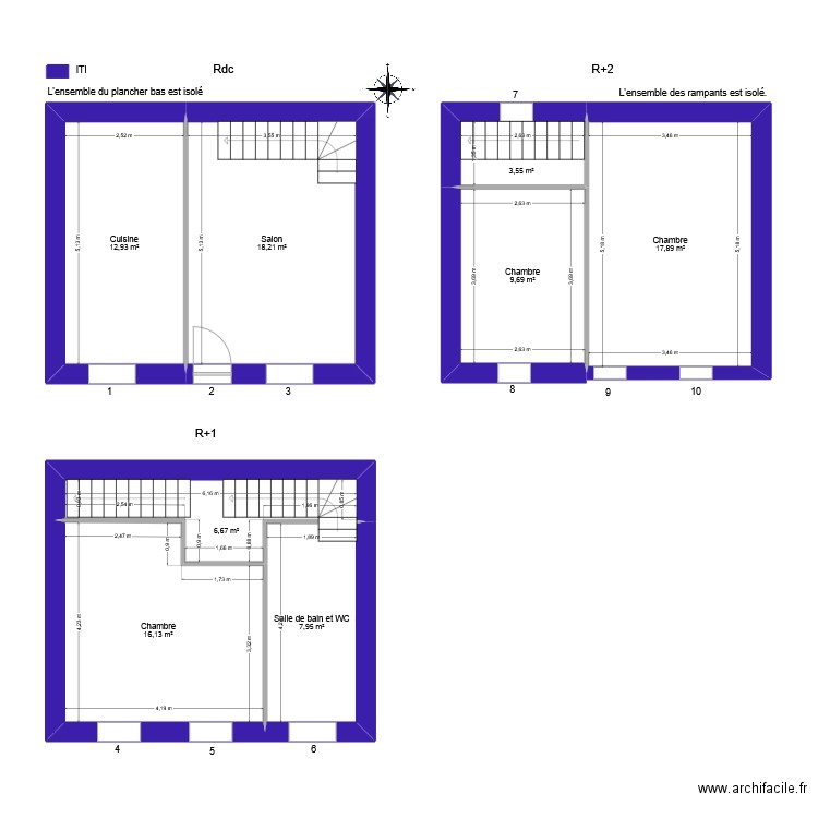 PETIT Amélie. Plan de 8 pièces et 93 m2