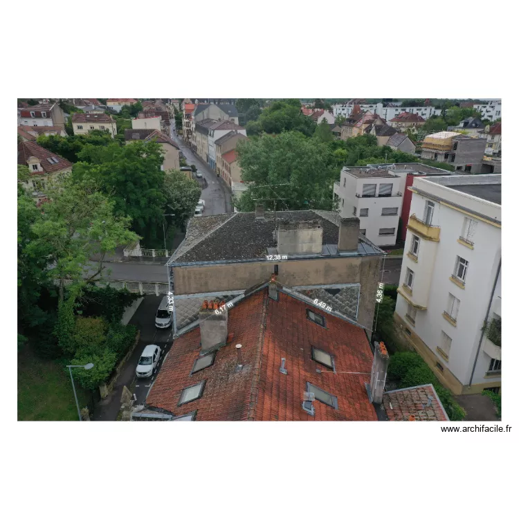 Cotation Plan de fa&ccedil;ade. Plan de 