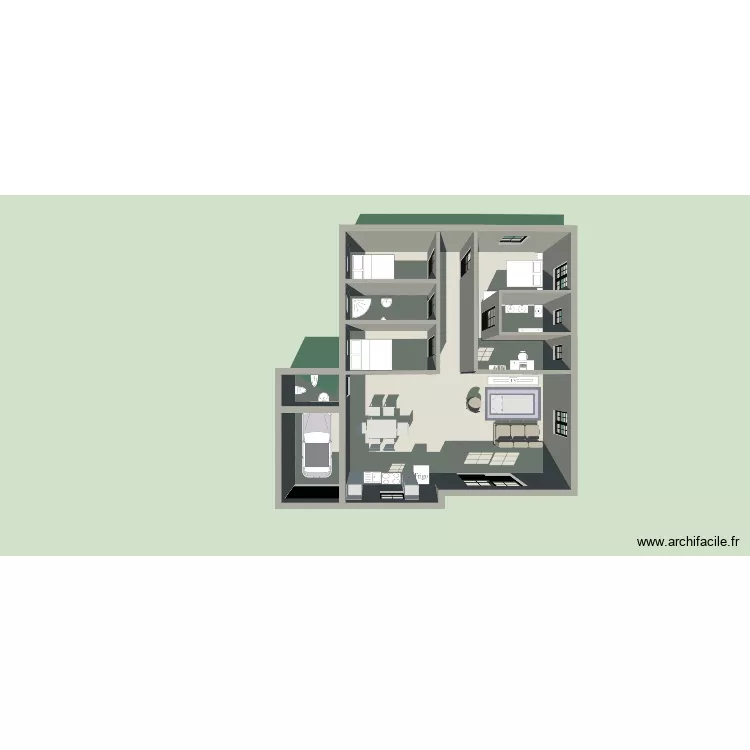 T3 a batir. Plan de 4 et 93 m² T3 a batir. Plan de 4 et 93 m²