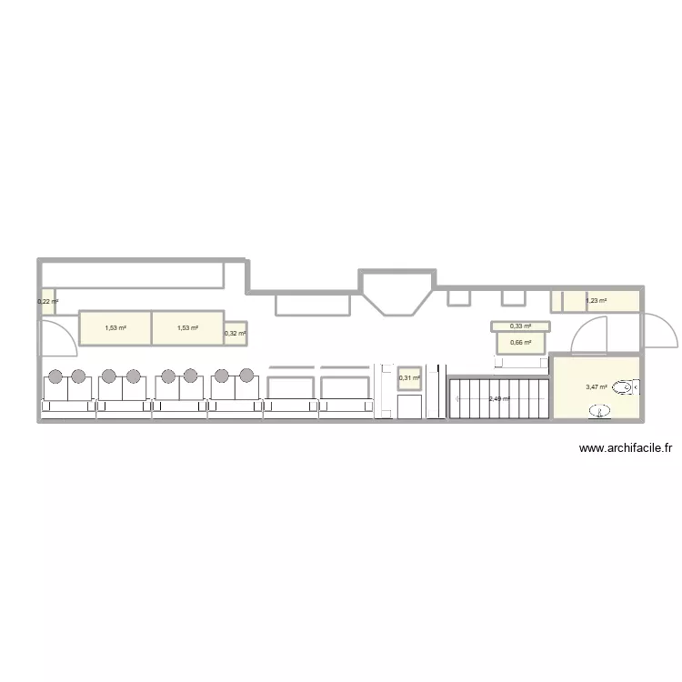 plan resto oberkampf. Plan de 10  et 12 m²