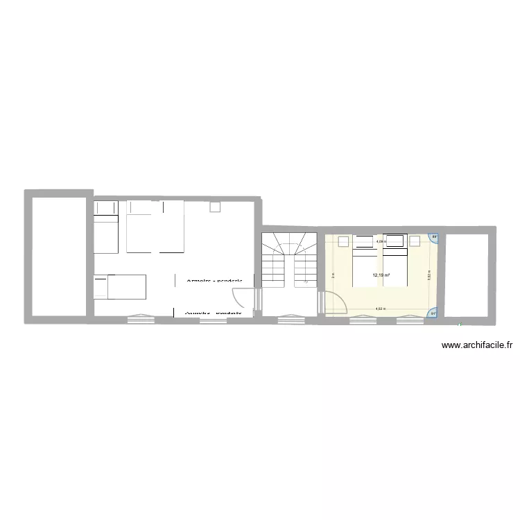 Maison de St Laurent - Falaise grenier. Plan de 1 et 12 m² Maison de St Laurent - Falaise grenier. Plan de 1 et 12 m²