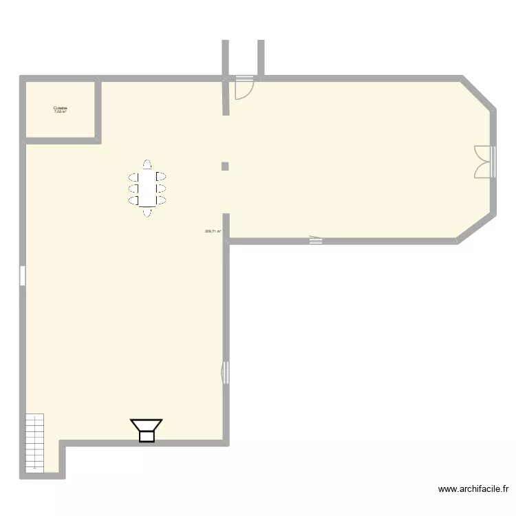 maison. Plan de 2  et 217 m²