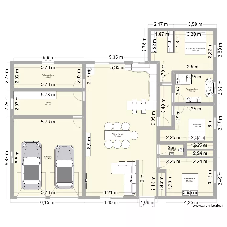 Maison 2 PP. Plan de 