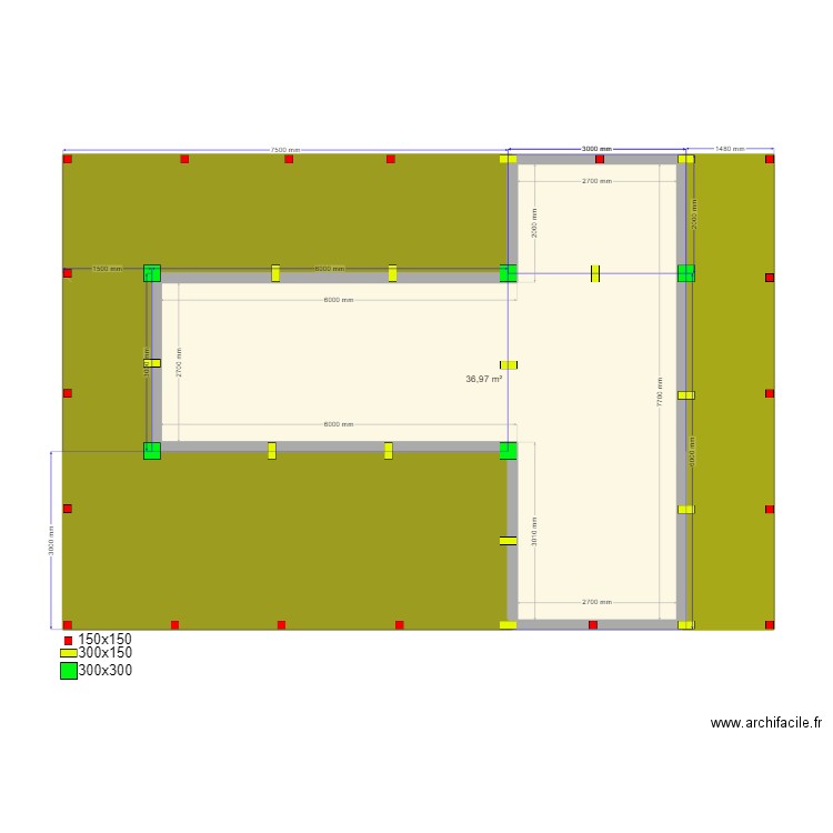 Юсупыч Баня Зеркало Сваи. Plan de 4 pièces et 86 m2