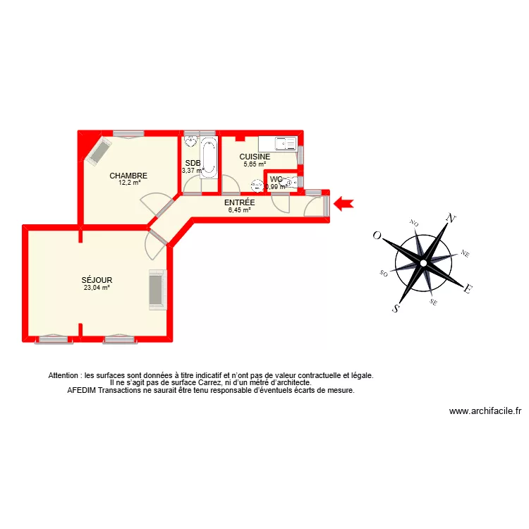 BI 27898. Plan de 10 pièces et 60 m²