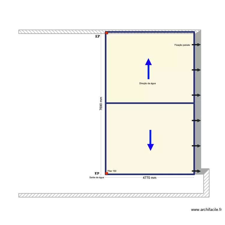 Serrano terrasse ext&eacute;rieur. Plan de 2  et 35 m²