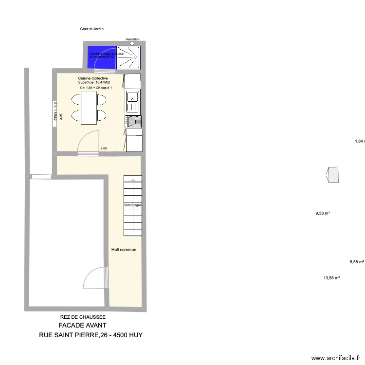 pierre. Plan de 4 pièces et 33 m2