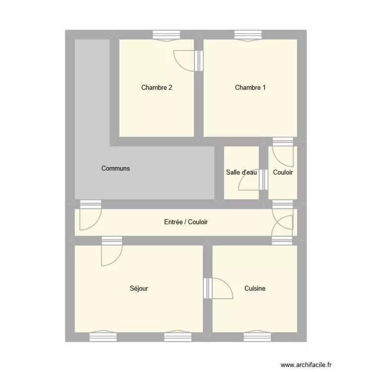 Roucaute 1. Plan de 8  et 47 m²