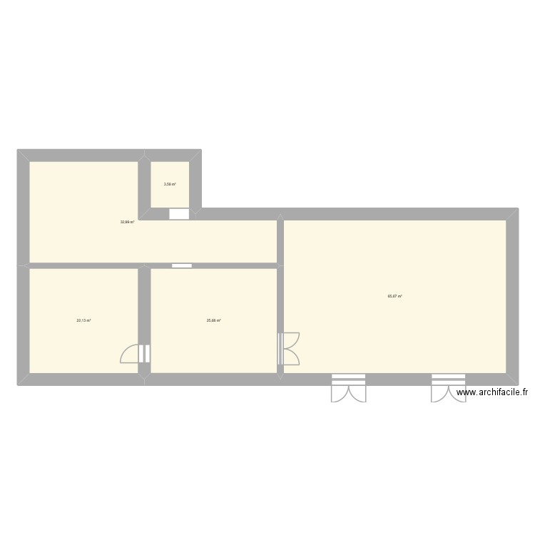 Gerland. Plan de 5 pièces et 150 m2