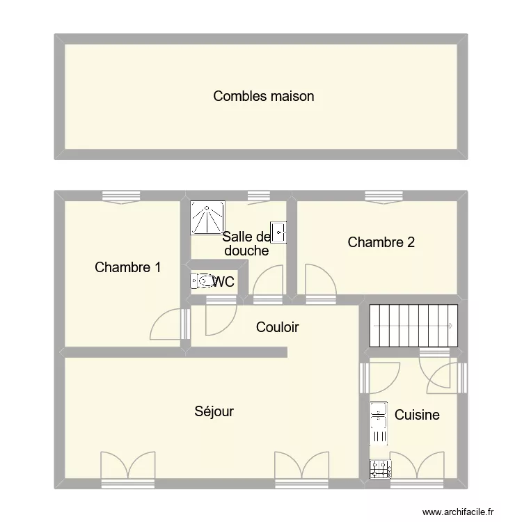 ricordel. Plan de 8  et 95 m²