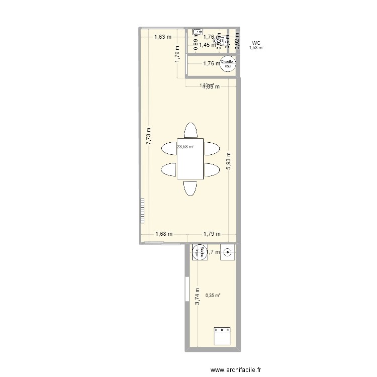 SAM. Plan de 4 pièces et 31 m2
