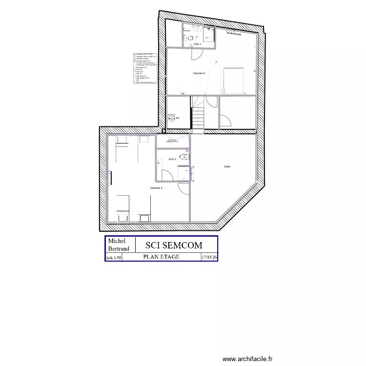 SCI SEMCOM DETAILS CH5. Plan de 11  et 99 m²