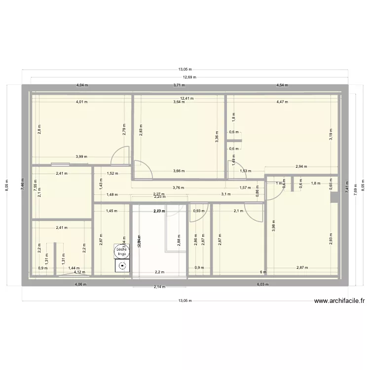 Maison assas placo doublage. Plan de 23  et 179 m²