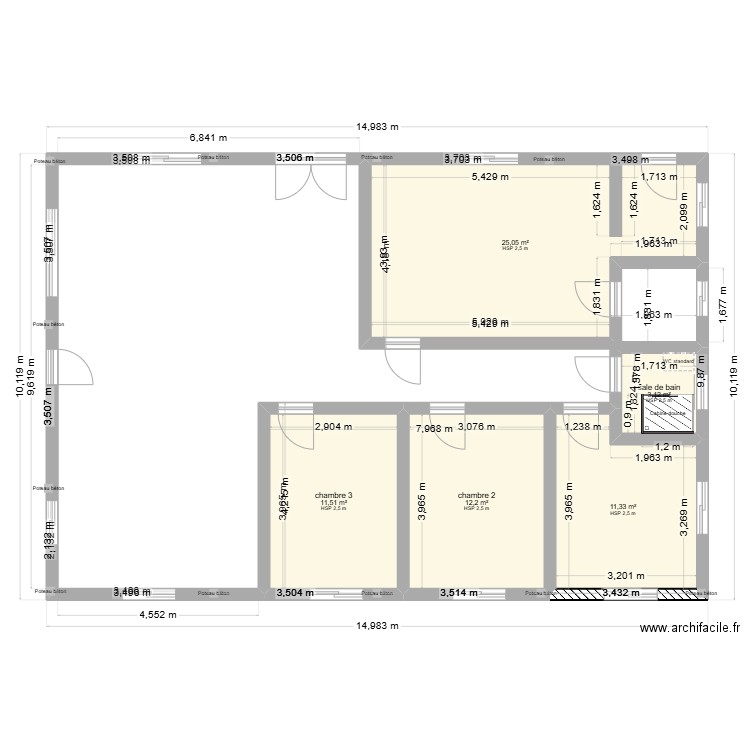 AMBATOLAMPY 2.1. Plan de 5 pièces et 63 m2