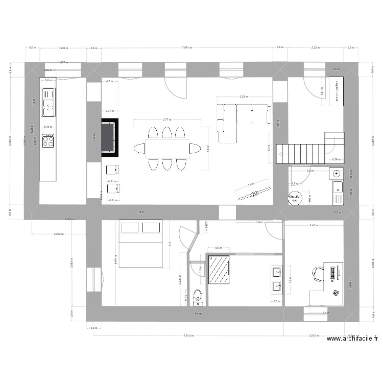 sunny 2. Plan de 3 pièces et 85 m2