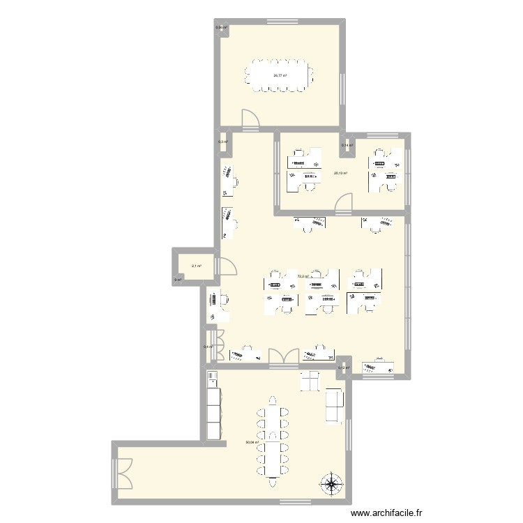 Bureau avec Staff. Plan de 0 pièce et 0 m2
