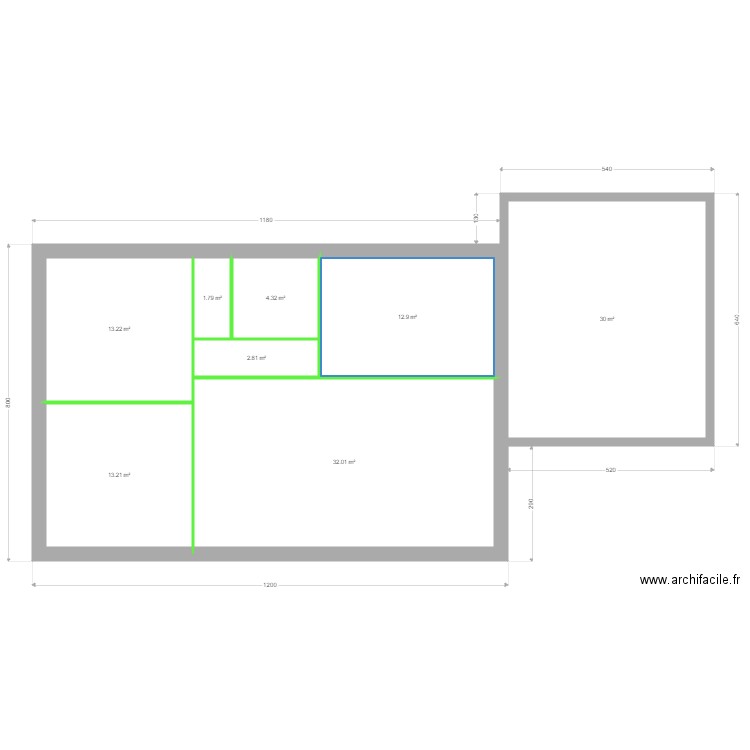NERVI Rosario. Plan de 8 pièces et 110 m2