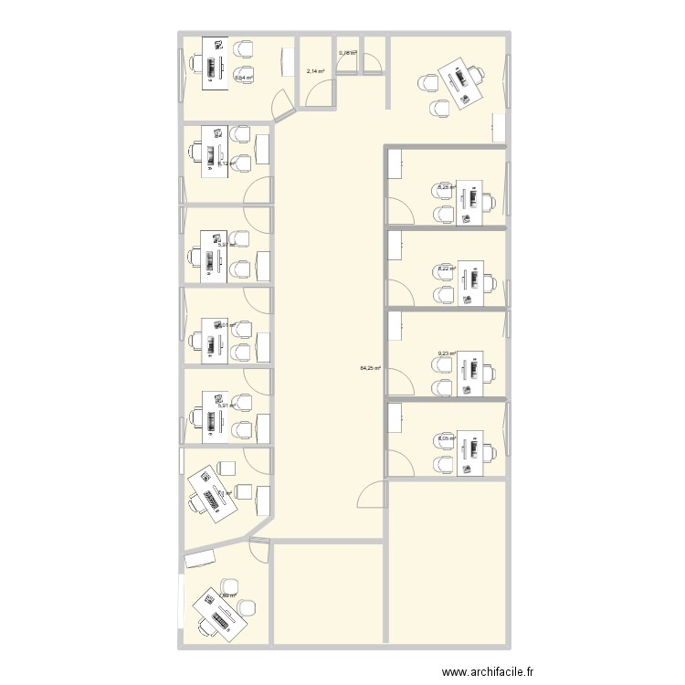 François plan. Plan de 14 pièces et 168 m2