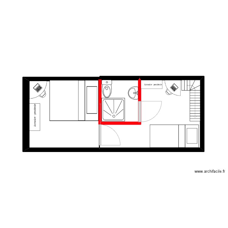 Aménagement chambres étage. Plan de 0 pièce et 0 m2