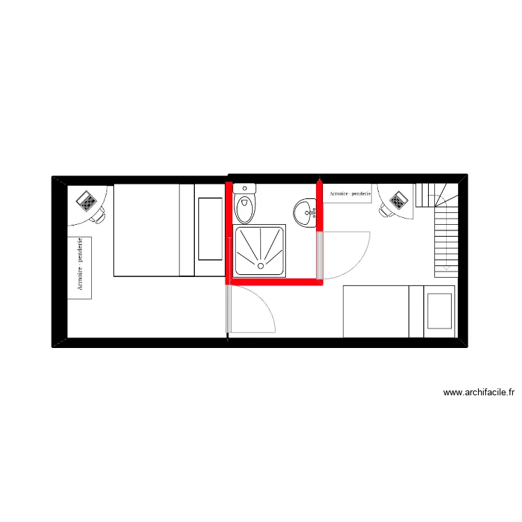 Aménagement chambres étage. Plan de Aménagement chambres étage. Plan de