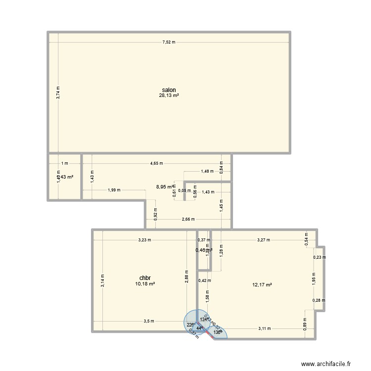 le goc. Plan de 6 pièces et 61 m2