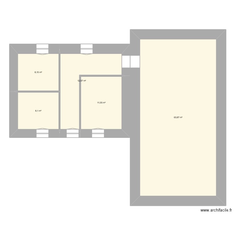 étage. Plan de 5 pièces et 104 m2