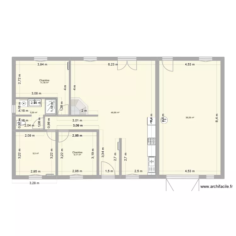 Maison Am&eacute;lie 2. Plan de 6  et 121 m²