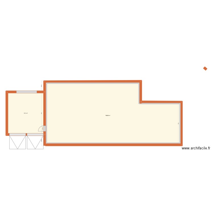 HEBAL / DUPUIS 1. Plan de 2 pièces et 186 m2
