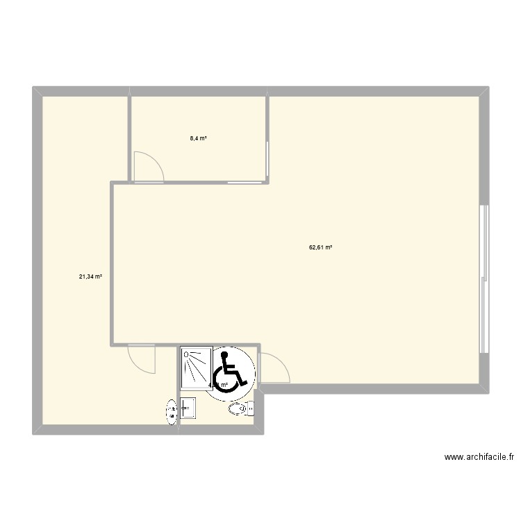 magasin mongison benesse. Plan de 4 pièces et 97 m2