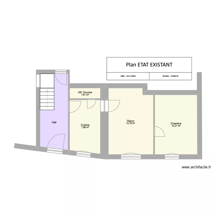 St Francois D\'Assise. Plan de 5 et 46 m² St Francois D\'Assise. Plan de 5 et 46 m²