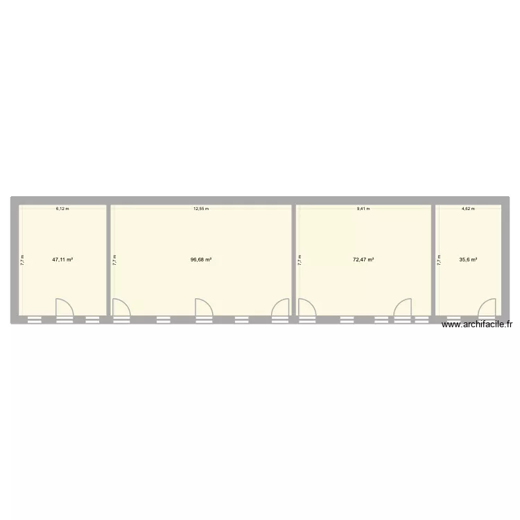 corps de ferme. Plan de 4  et 252 m²