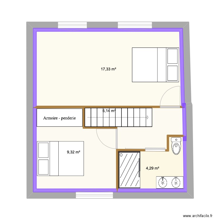 plan st pwa. Plan de 4 pièces et 71 m2