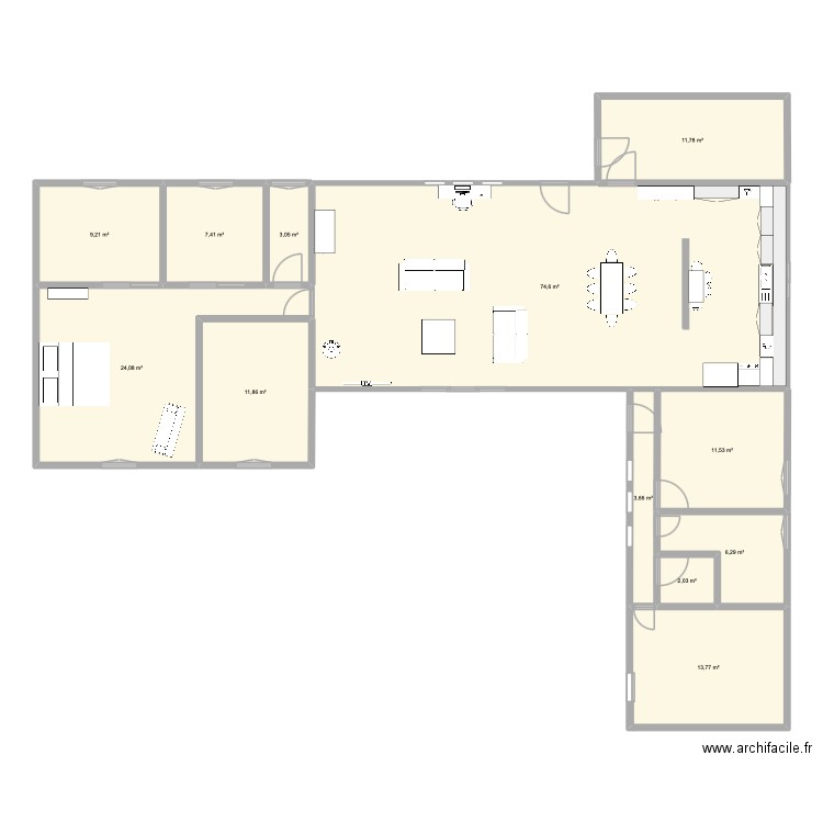 BISCA CONSTRUCTION. Plan de 12 pièces et 179 m2