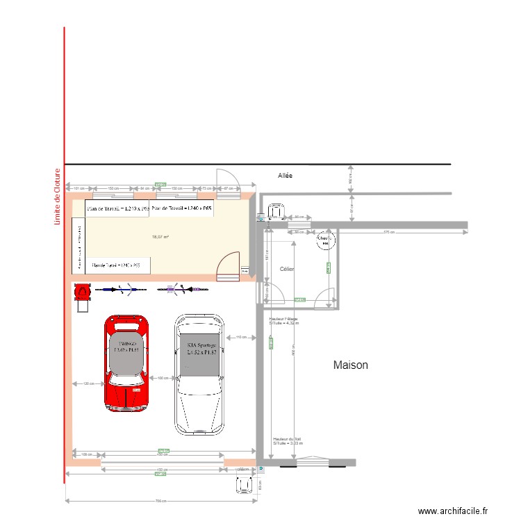Carport Phil 9. Plan de 3 pièces et 97 m2