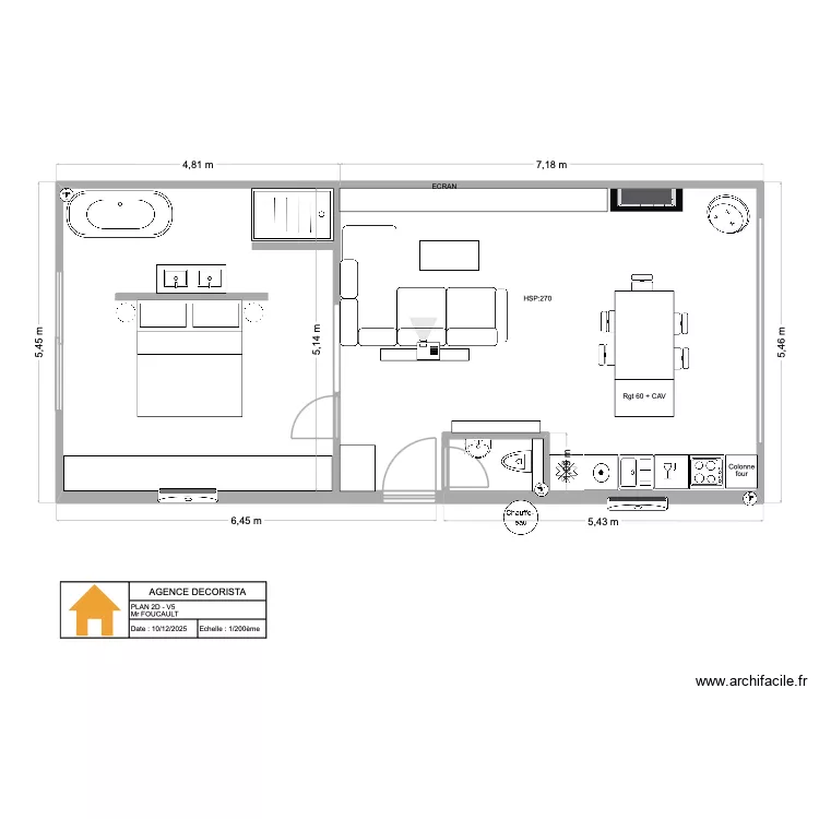2D_V5_PAUL. Plan de 1  et 61 m²