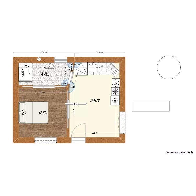 brouillon 001. Plan de 3 Pièces et 30 m² brouillon 001. Plan de 3 Pièces et 30 m²