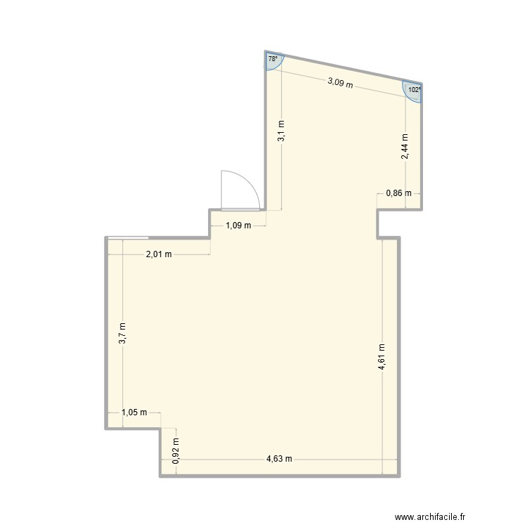 Pièce de jeu. Plan de 1 pièce et 35 m2