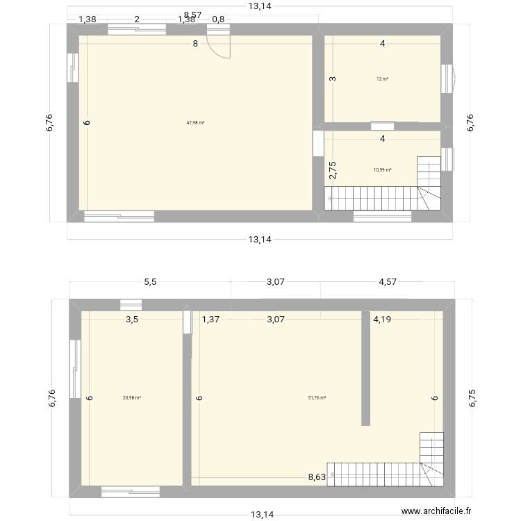 try2. Plan de 5 pièces et 144 m2