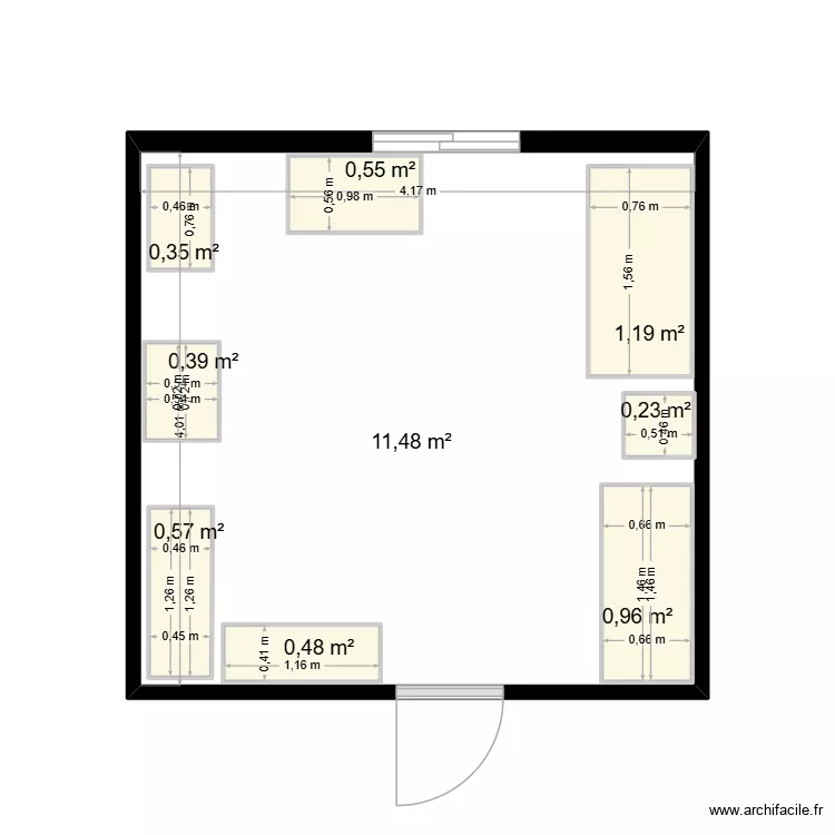 plan zone usinage conesys EU version optimiser. Plan de 9  et 21 m²
