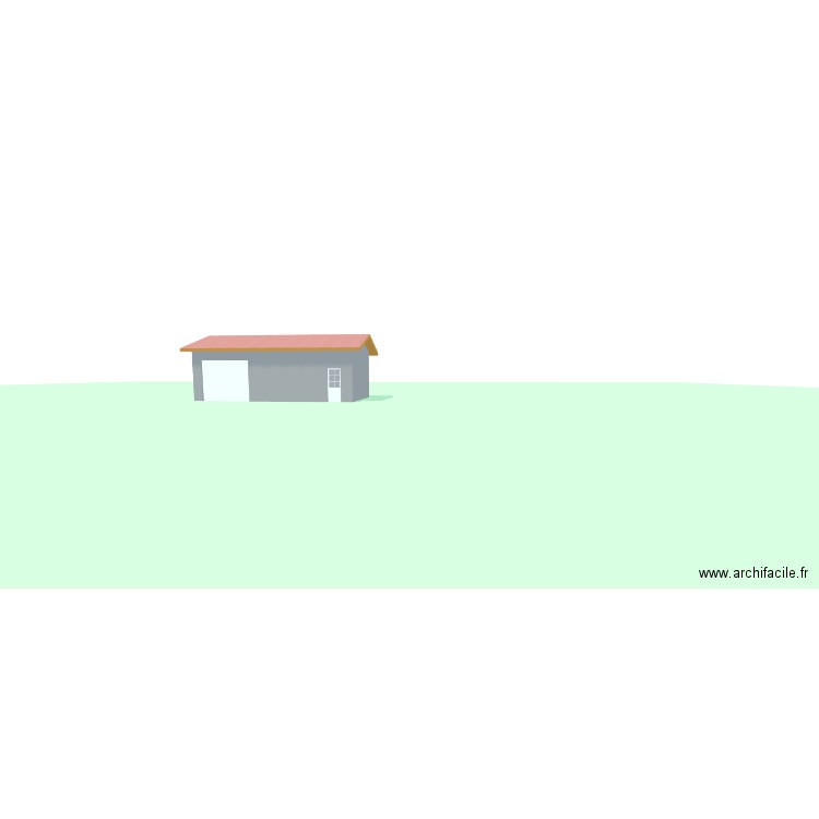 garage. Plan de 1 pièce et 42 m2