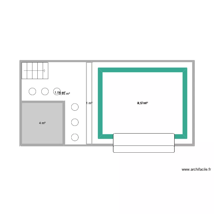 PISCINE HUA TANON. Plan de 7  et 63 m²