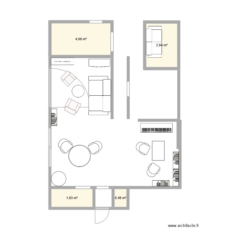 112 Bis. Plan de 4 pièces et 9 m2