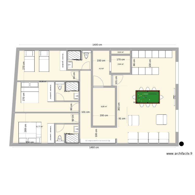 PLAN CHAMBRES JOFFRE. Plan de 0 pièce et 0 m2