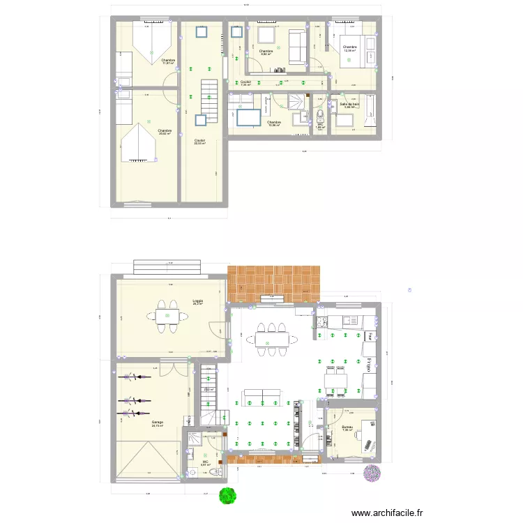 Maison enti&egrave;re. Plan de 