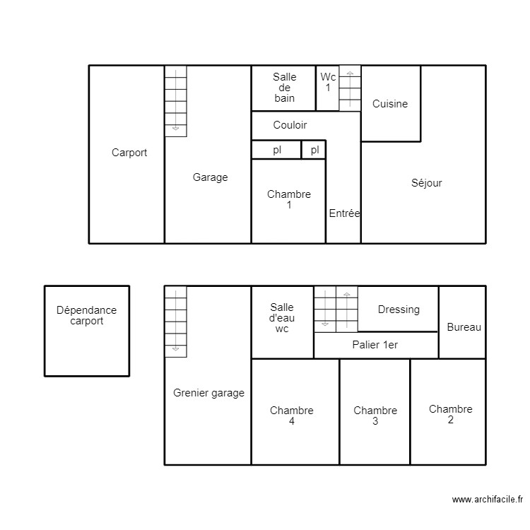 GOUESNACH LEGOFF. Plan de 18 pièces et 68 m2