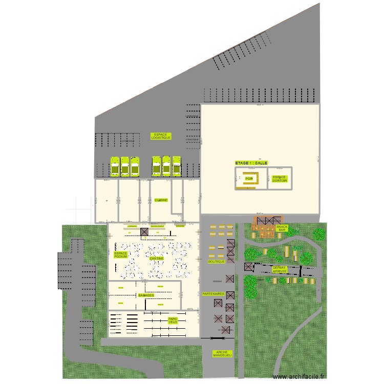 RAF25 - QUELAINES. Plan de 7 pièces et 4249 m2