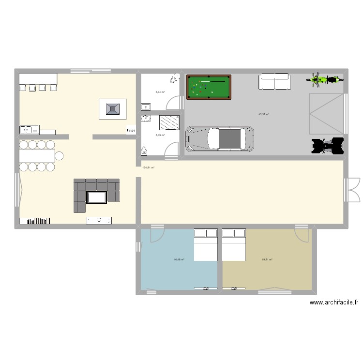 Maison Alex. Plan de 6 pièces et 196 m2