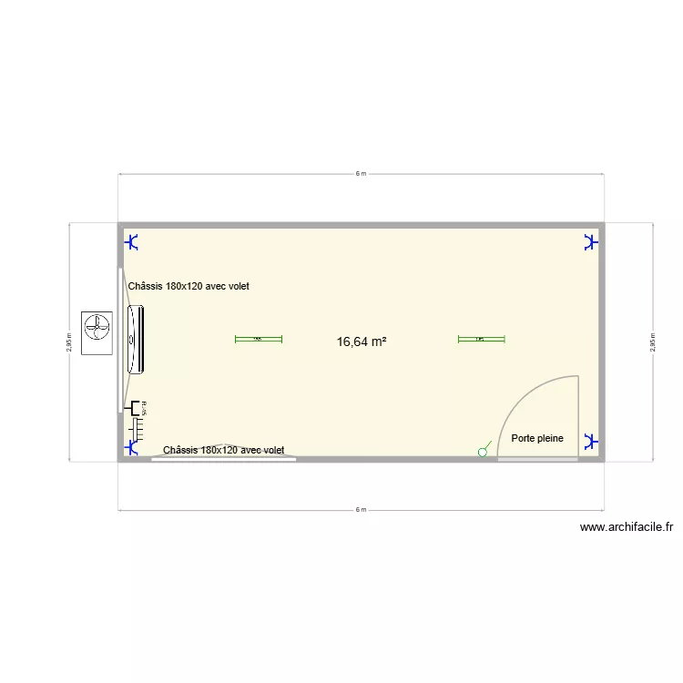 Plan cour galère. Plan de 1 et 17 m² Plan cour galère. Plan de 1 et 17 m²