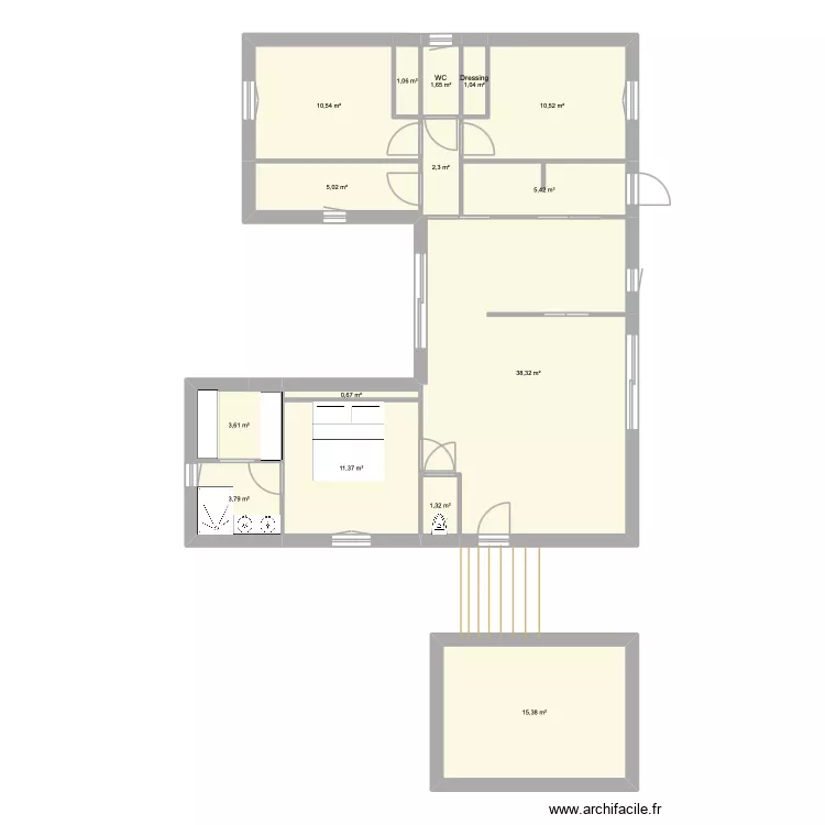 Maca. Plan de 15  et 112 m²