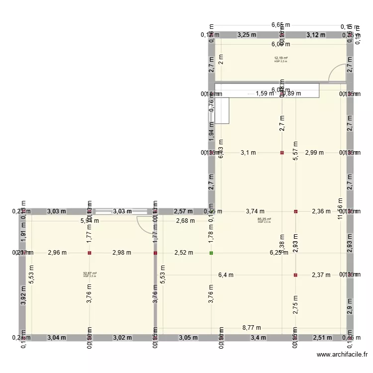 test 3. Plan de 3 et 130 m² test 3. Plan de 3 et 130 m²